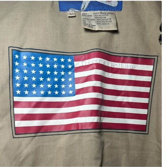 Vintage Airborne 100% genuine leather jacket. Size extra large tall.good - Picture 5 of 10